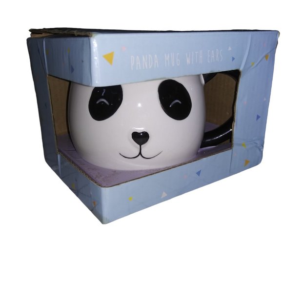 Panda Mug with Ears Eat Sleep and Be Cute Heart Nose Panda Coffee Tea Mug - Picture 14 of 14